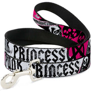 Dog Leash - Punk Princess w/Zippers & Skulls Dog Leashes Buckle-Down