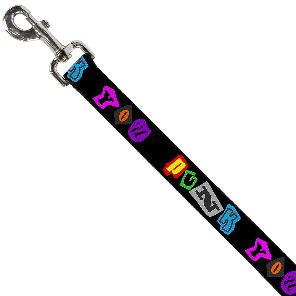 Dog Leash - Punk You Black/Full Color Dog Leashes Buckle-Down