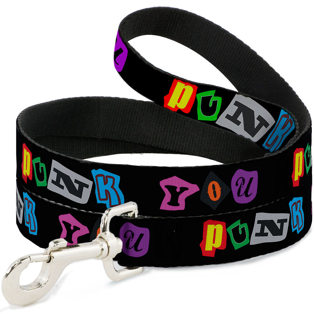 Dog Leash - Punk You Black/Full Color Dog Leashes Buckle-Down