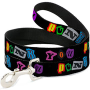 Dog Leash - Punk You Black/Full Color Dog Leashes Buckle-Down