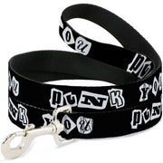 Dog Leash - Punk You Black/White Dog Leashes Buckle-Down