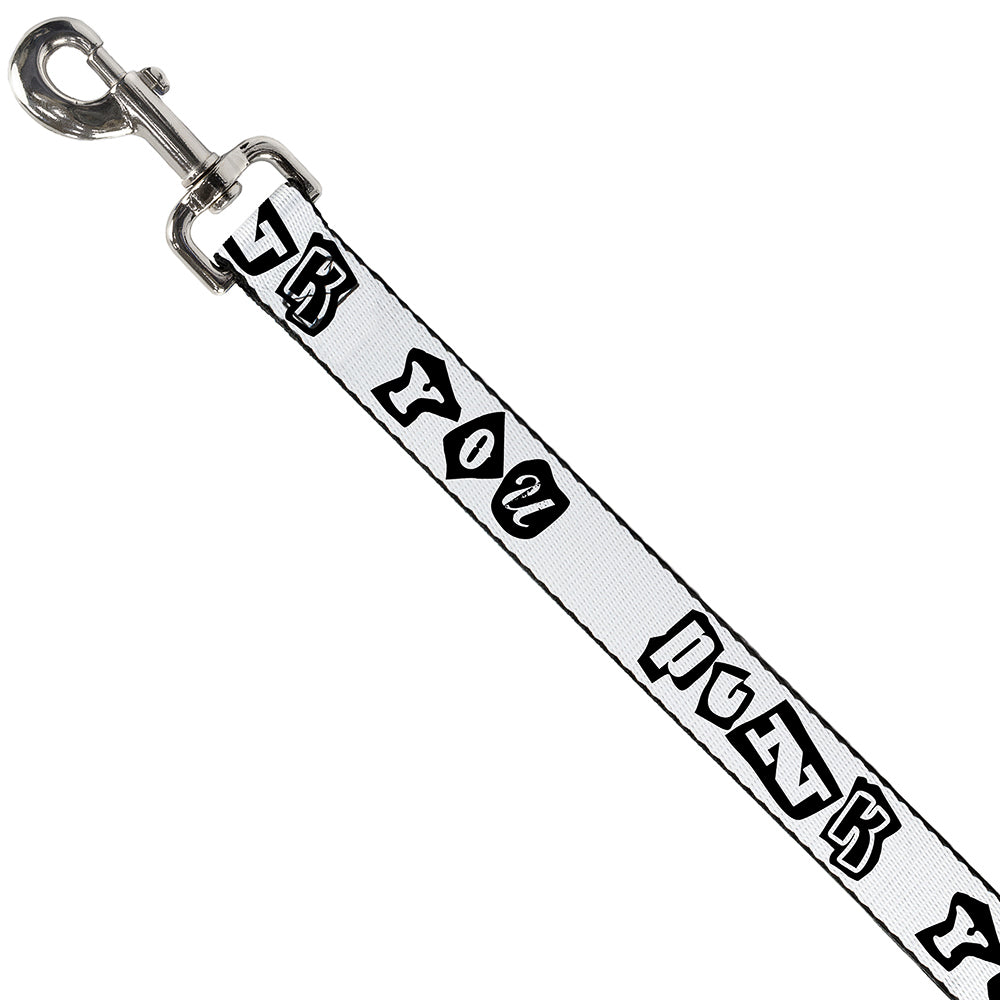 Dog Leash - Punk You White/Black Dog Leashes Buckle-Down