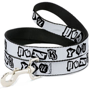 Dog Leash - Punk You White/Black Dog Leashes Buckle-Down