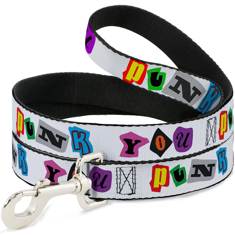Dog Leash - Punk You White/Full Color Dog Leashes Buckle-Down