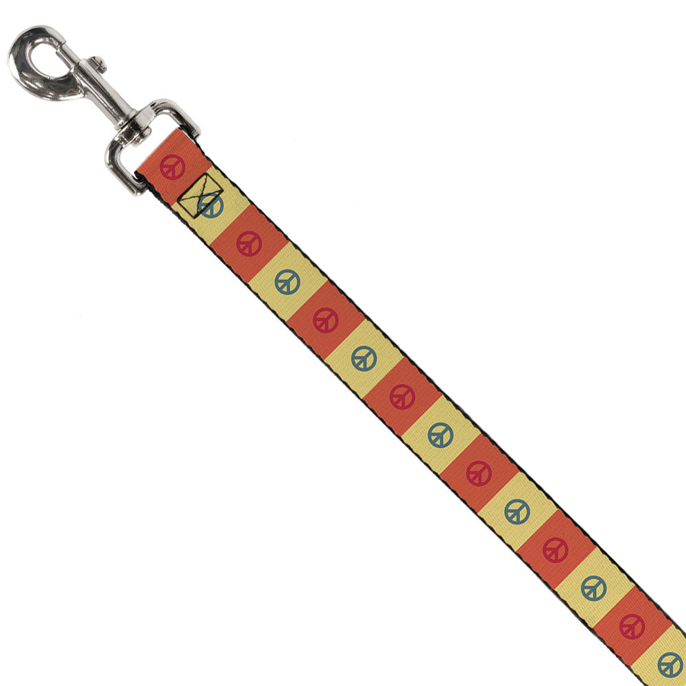 Dog Leash - Peace Blocks Red/Yellow/Blue Dog Leashes Buckle-Down