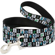 Dog Leash - Robot Checkers Black/White Dog Leashes Buckle-Down