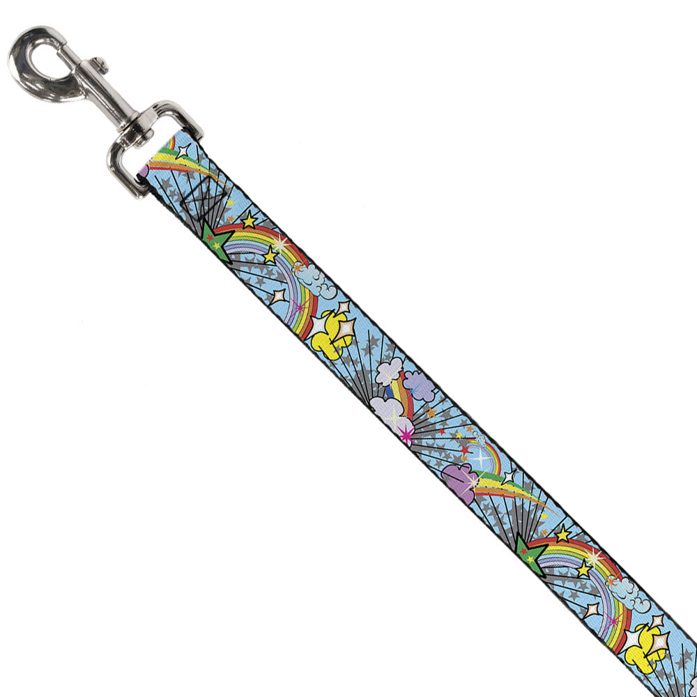 Dog Leash - Rainbow Cloud Stars Baby Blue Dog Leashes Buckle-Down