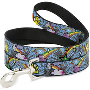 Dog Leash - Rainbow Cloud Stars Baby Blue Dog Leashes Buckle-Down