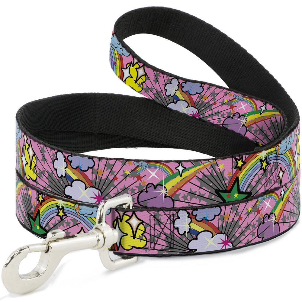 Dog Leash - Rainbow Cloud Stars Pink Dog Leashes Buckle-Down