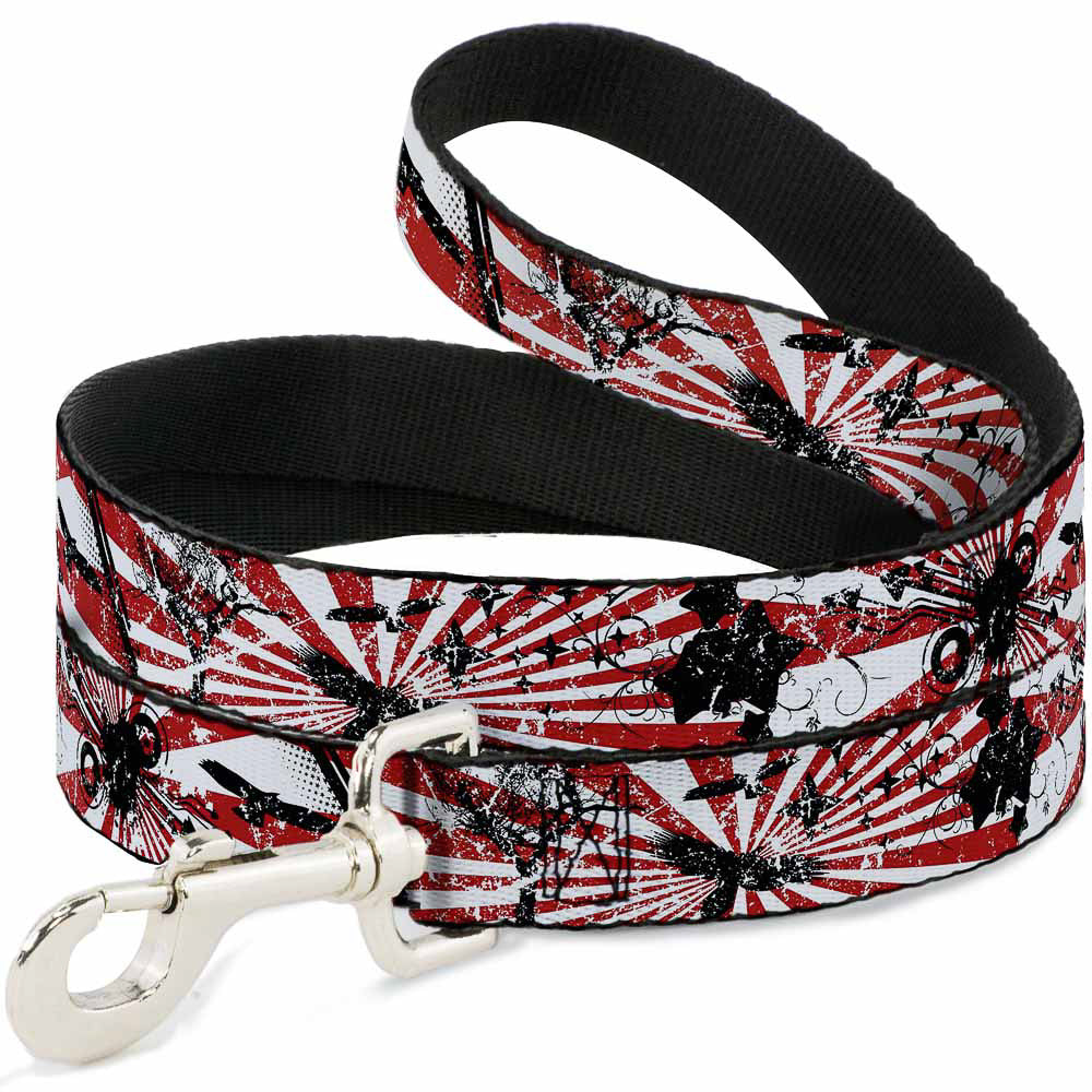Dog Leash - Rising Sun White/Red Dog Leashes Buckle-Down