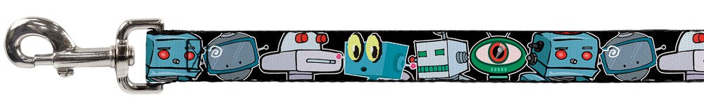 Dog Leash - Robots CLOSE-UP Black Dog Leashes Buckle-Down