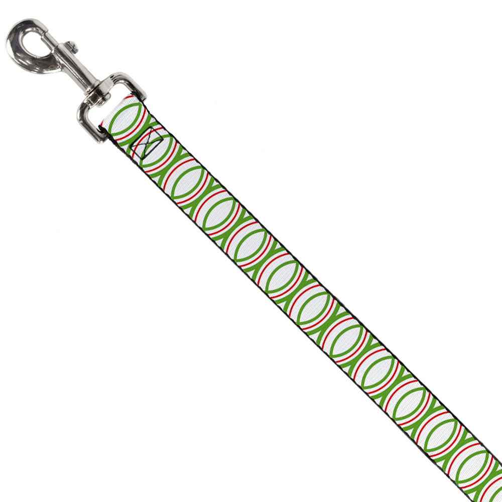Dog Leash - Rings White/Green/Red Dog Leashes Buckle-Down