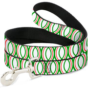 Dog Leash - Rings White/Green/Red Dog Leashes Buckle-Down