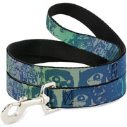 Dog Leash - Retro Monster Aqua Dog Leashes Buckle-Down