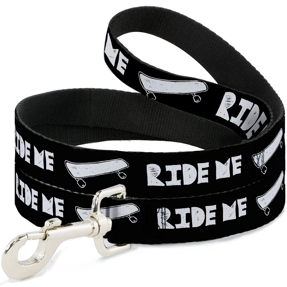Dog Leash - RIDE ME Skateboard Black/White Dog Leashes Buckle-Down