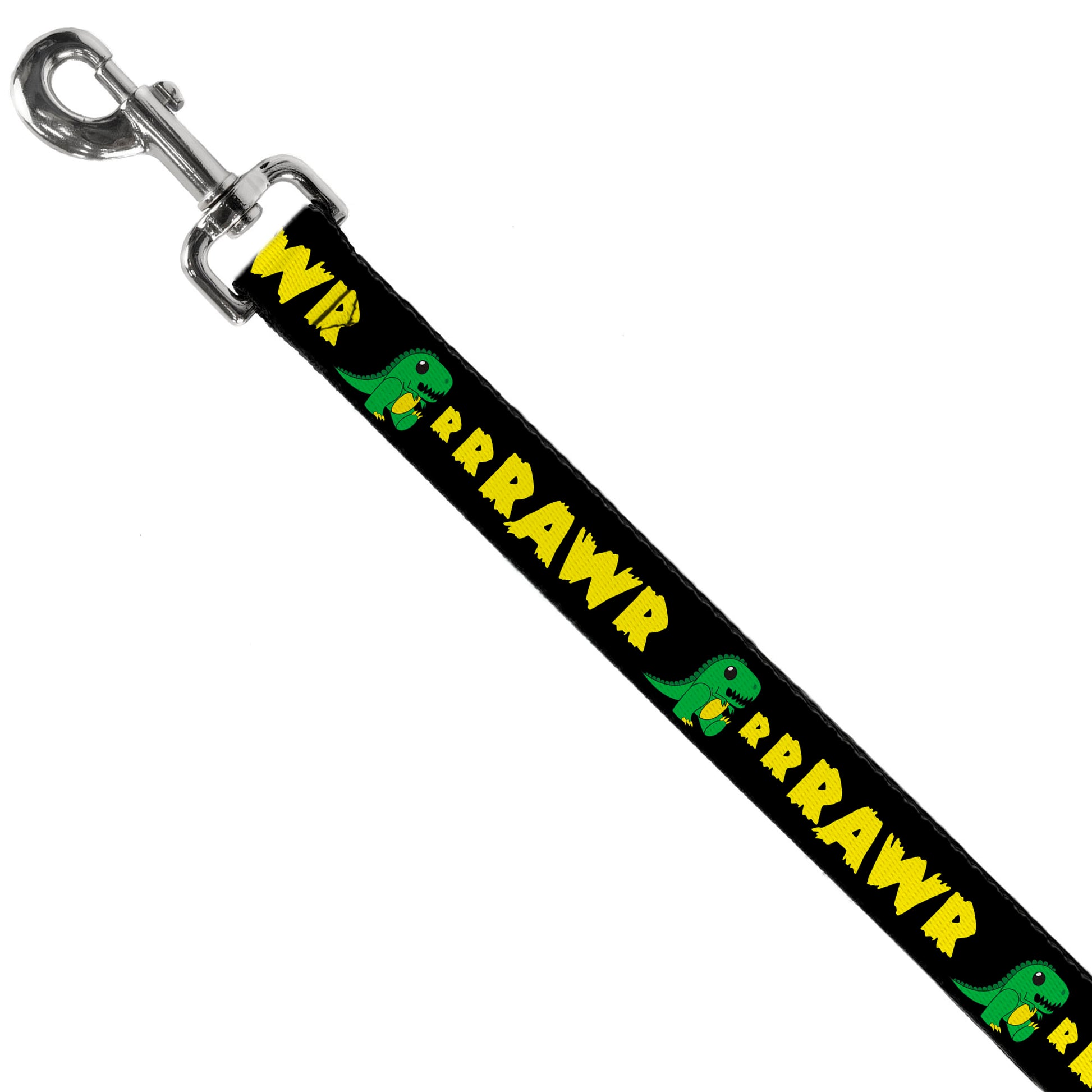 Dog Leash - RRRAWR Dinosaur Black/Green/Yellow Dog Leashes Buckle-Down
