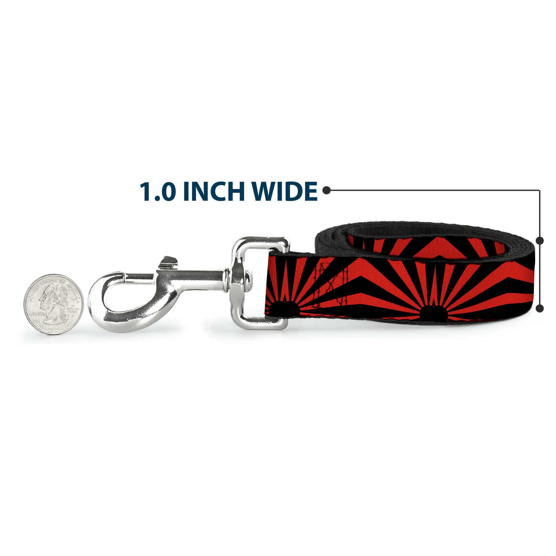 Dog Leash - Rising Sun Red/Black Dog Leashes Buckle-Down