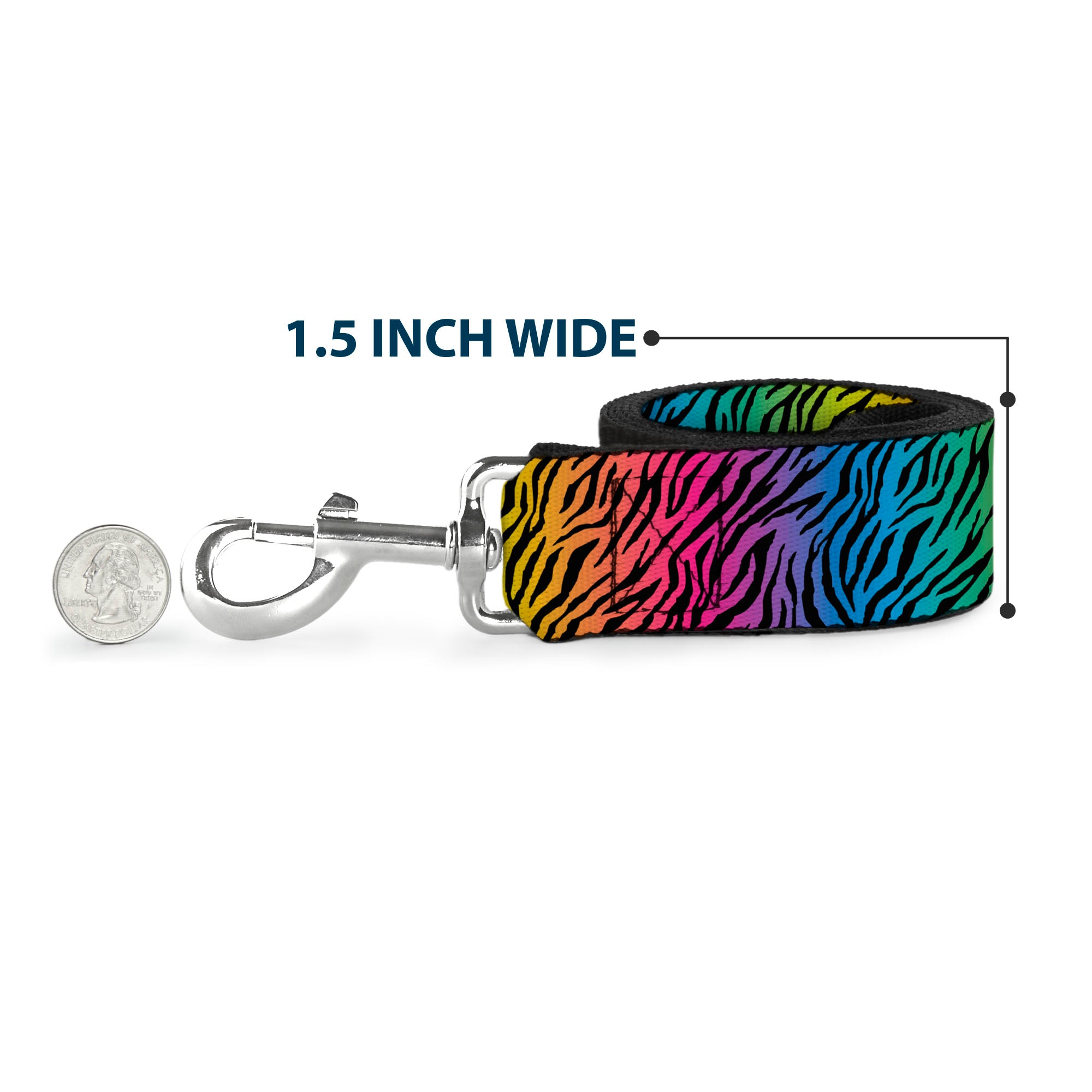 Dog Leash - Zebra Rainbow Ombre Dog Leashes Buckle-Down