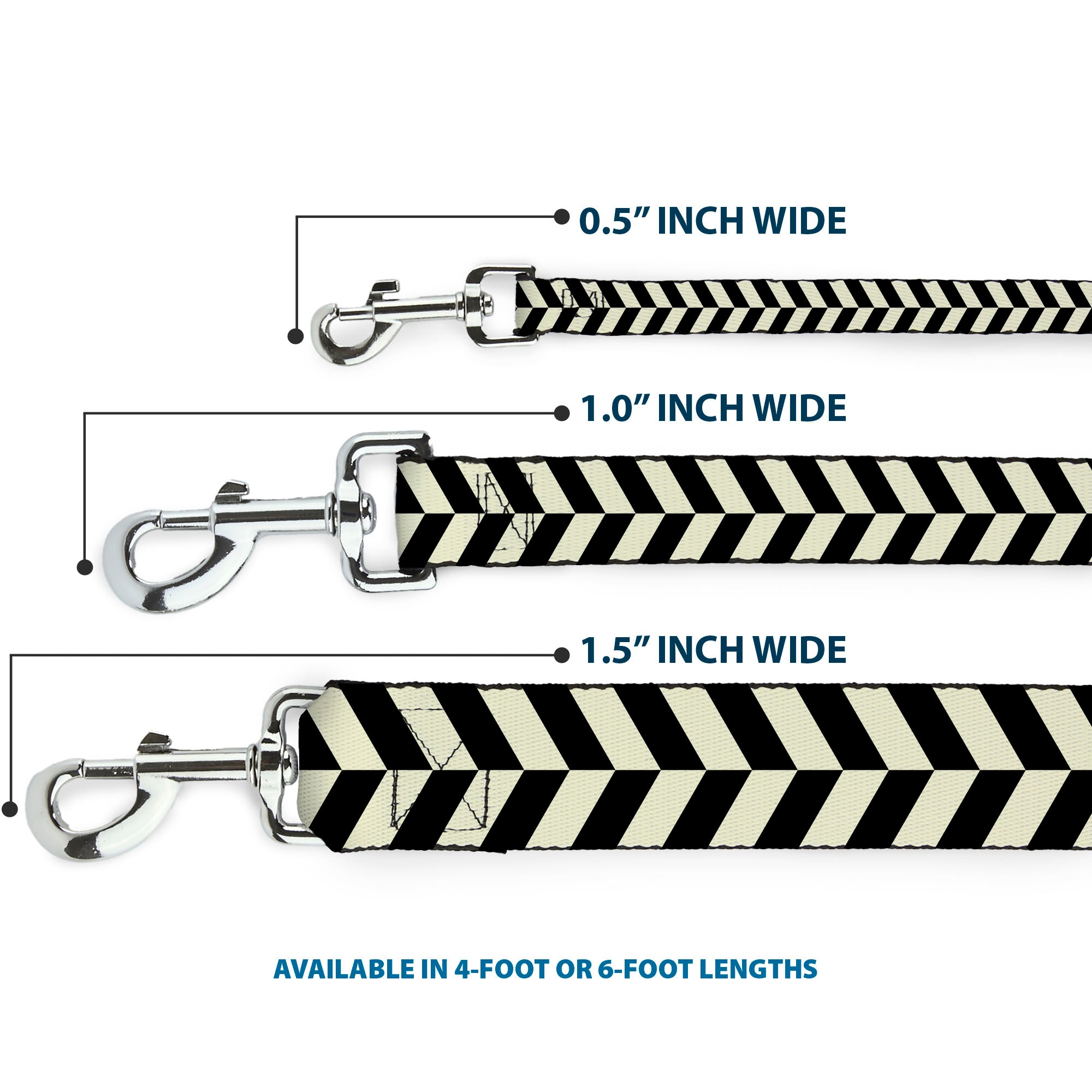 Dog Leash - Rhombus Split White/Black Dog Leashes Buckle-Down