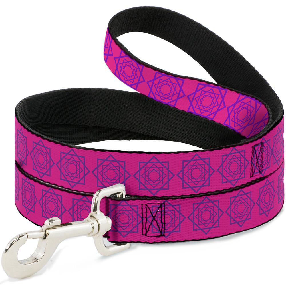 Dog Leash - Rotating Squares Pink/Purple Dog Leashes Buckle-Down