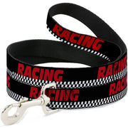 Dog Leash - RACING w/Checker Black/White/Red Dog Leashes Buckle-Down
