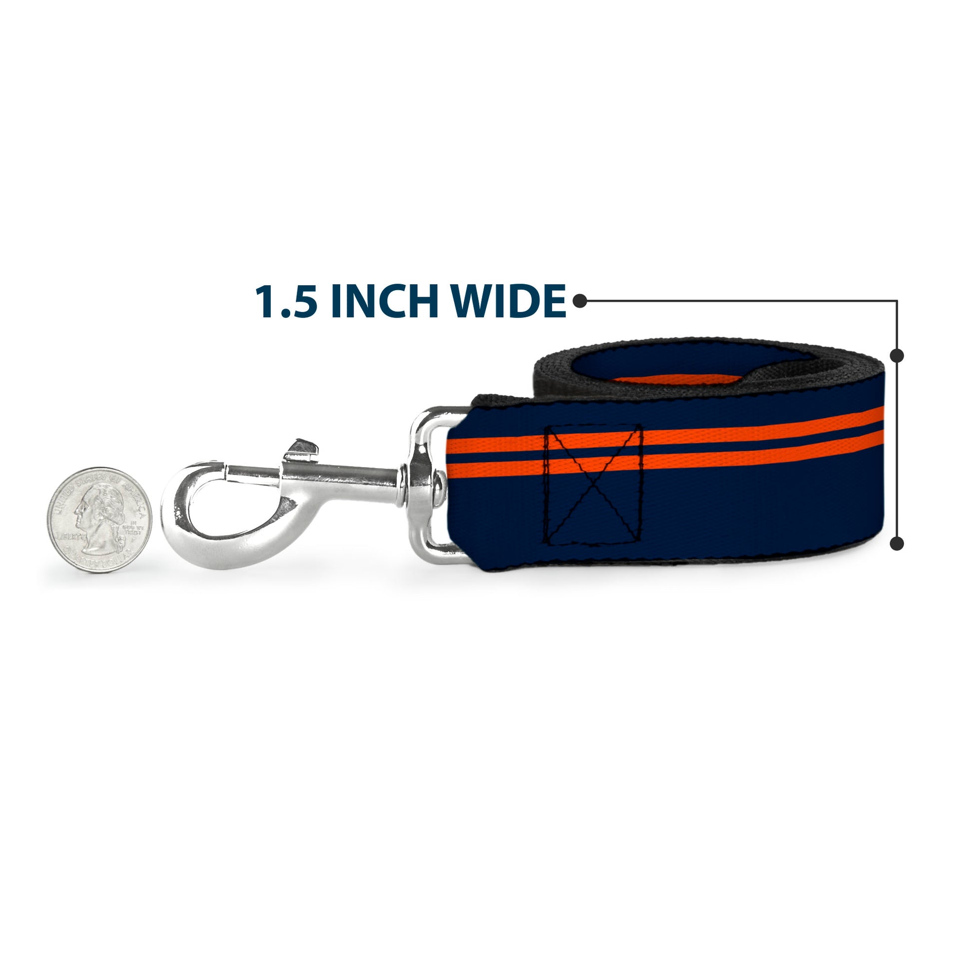 Dog Leash - Racing Stripe Navy/Orange Dog Leashes Buckle-Down