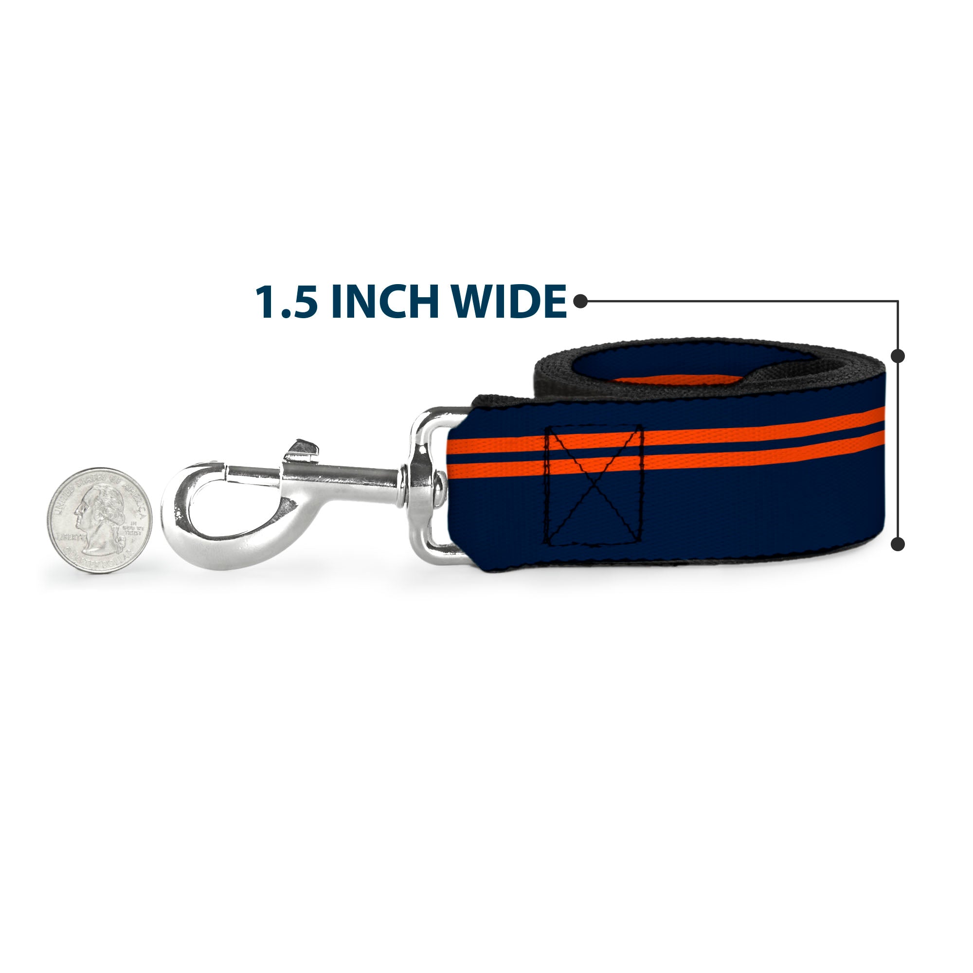 Dog Leash - Racing Stripe Navy/Orange Dog Leashes Buckle-Down