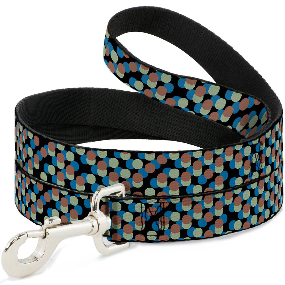 Dog Leash - Polka Dots Stacked Black/Blue/Sage/Brown Dog Leashes Buckle-Down