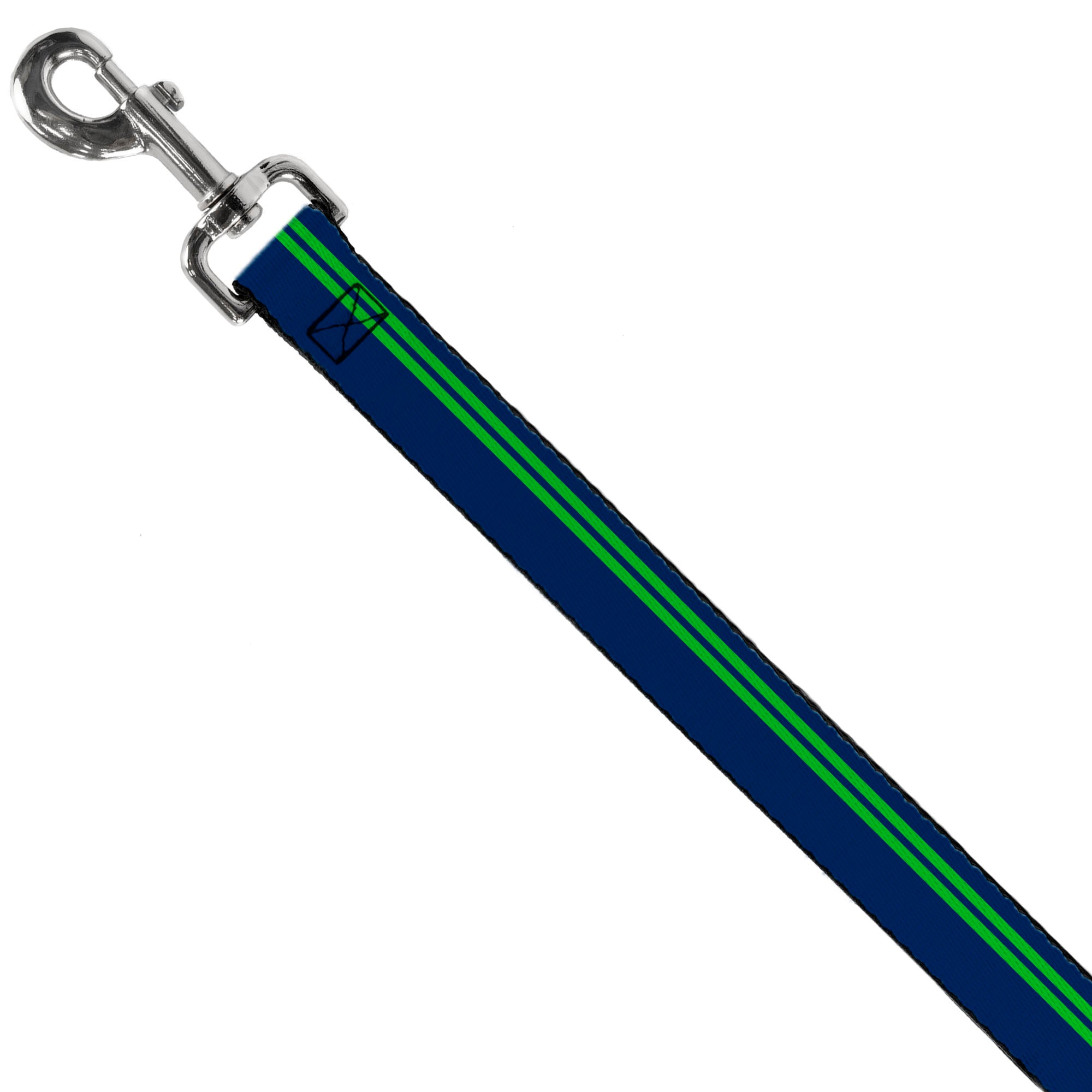 Dog Leash - Racing Stripe Navy/Bright Green Dog Leashes Buckle-Down