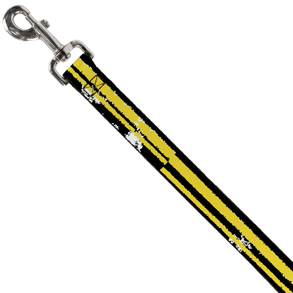 Dog Leash - Racing Stripe2 Weathered Black/Yellow Dog Leashes Buckle-Down