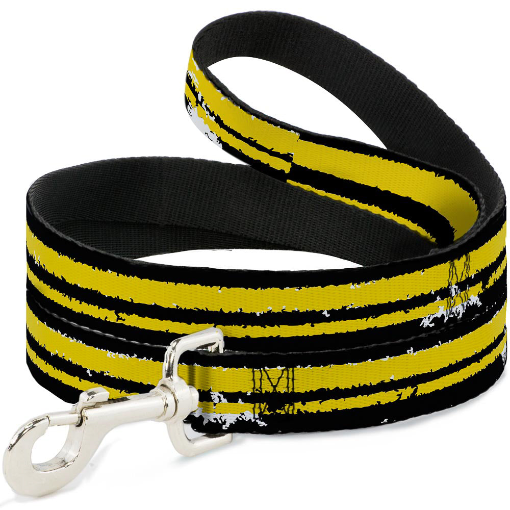 Dog Leash - Racing Stripe2 Weathered Black/Yellow Dog Leashes Buckle-Down