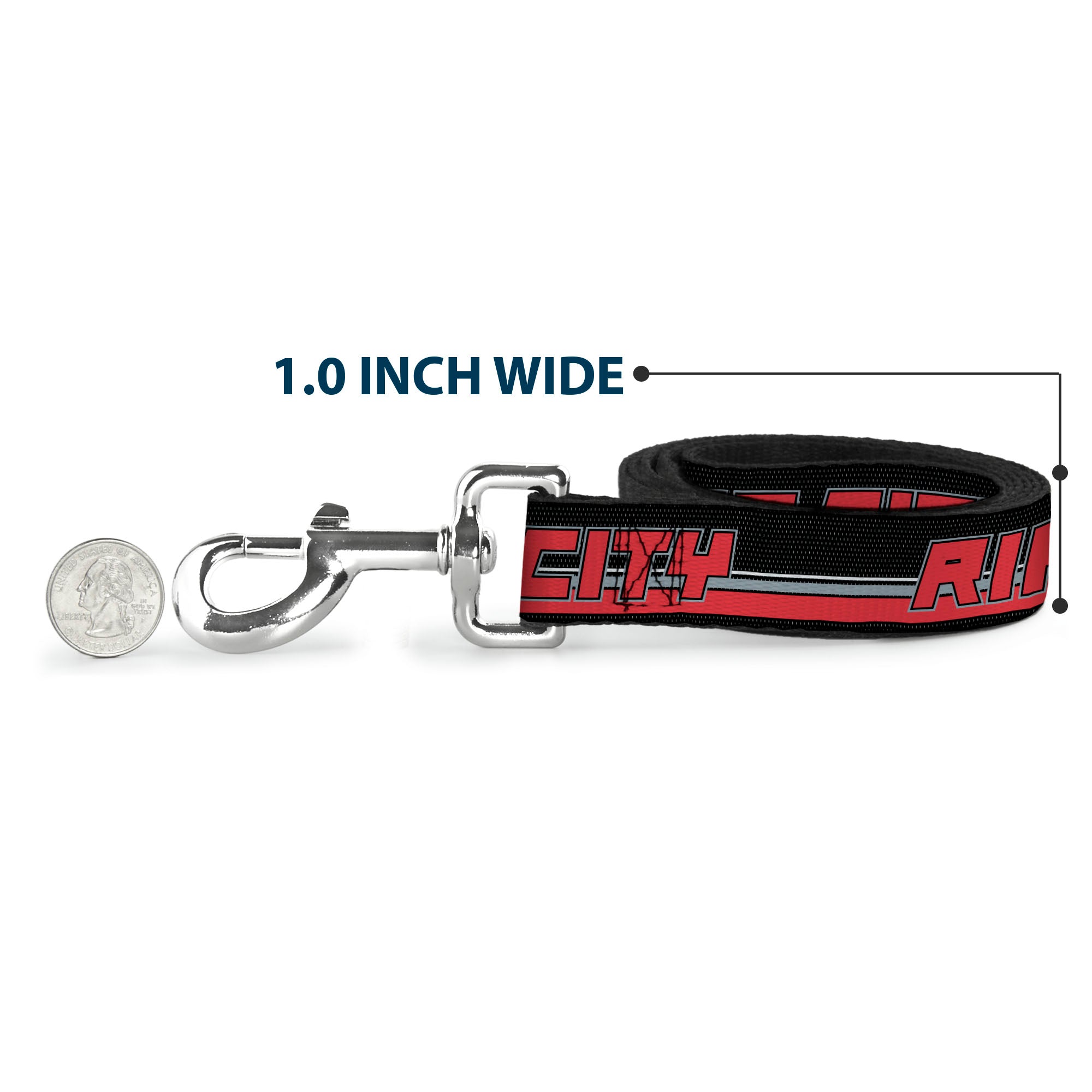 Dog Leash - RIP CITY/Stripe/Mesh Black/Gray/Red Dog Leashes Buckle-Down