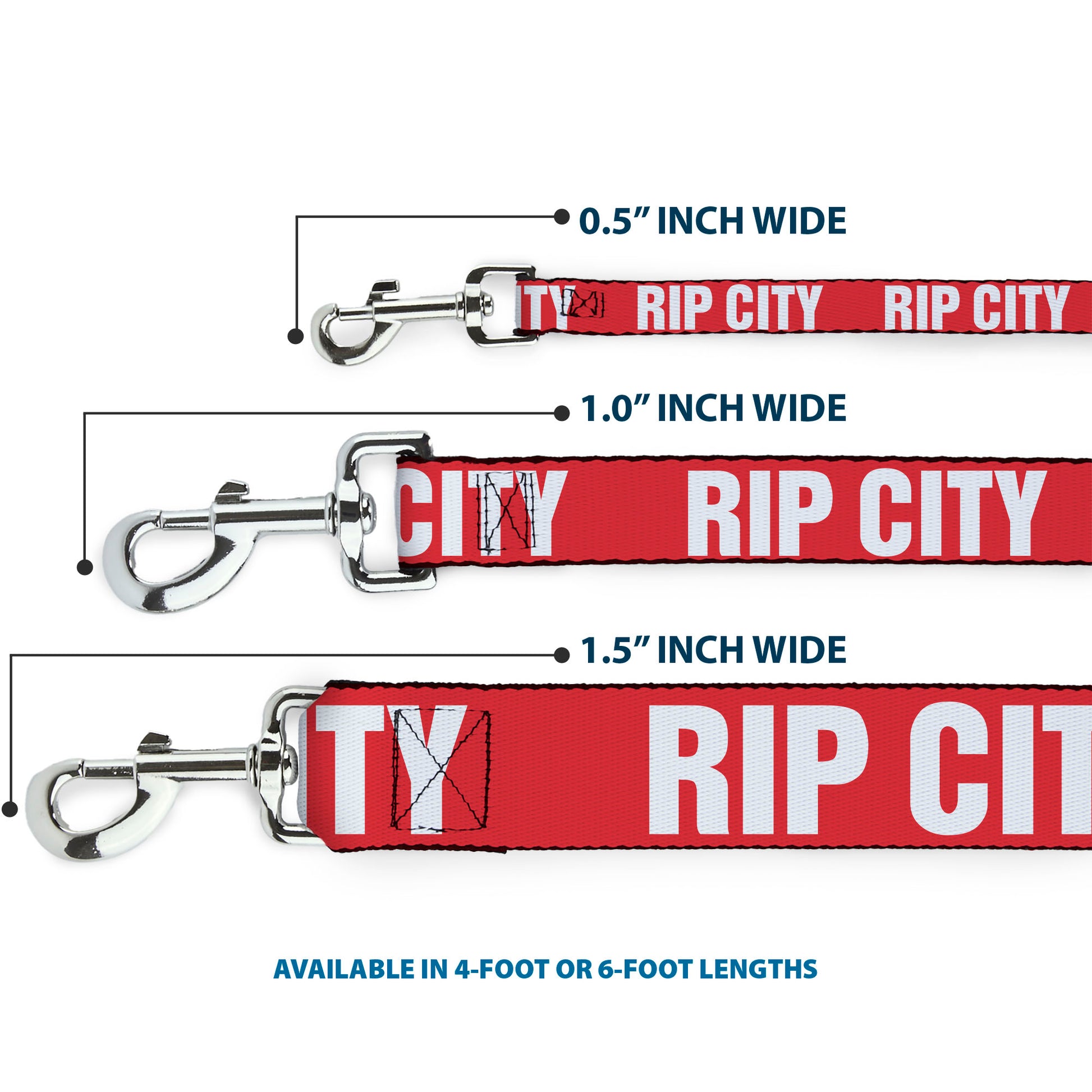 Dog Leash - RIP CITY Red/White Dog Leashes Buckle-Down