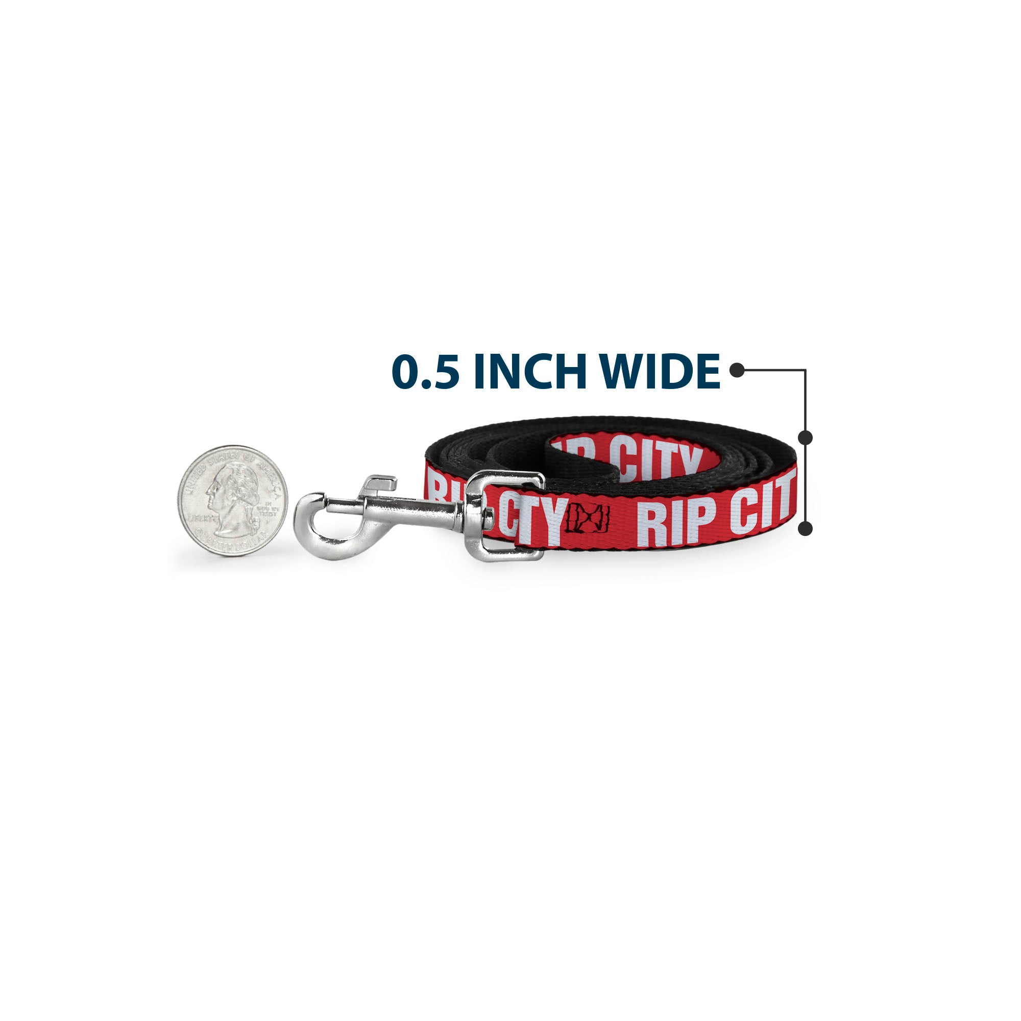 Dog Leash - RIP CITY Red/White Dog Leashes Buckle-Down