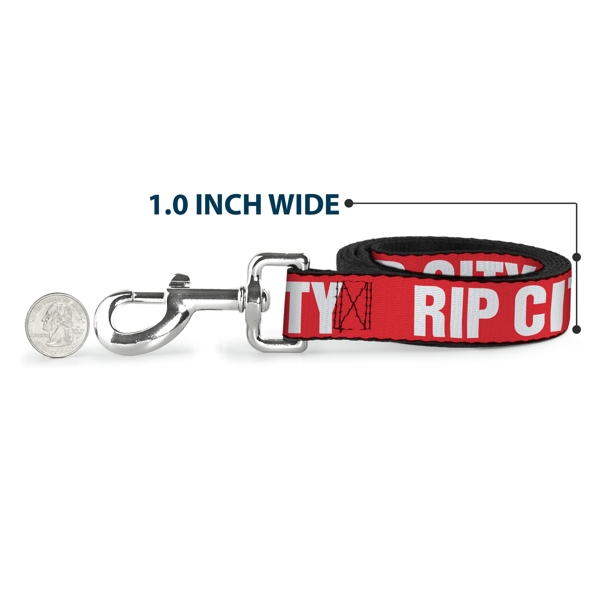 Dog Leash - RIP CITY Red/White Dog Leashes Buckle-Down