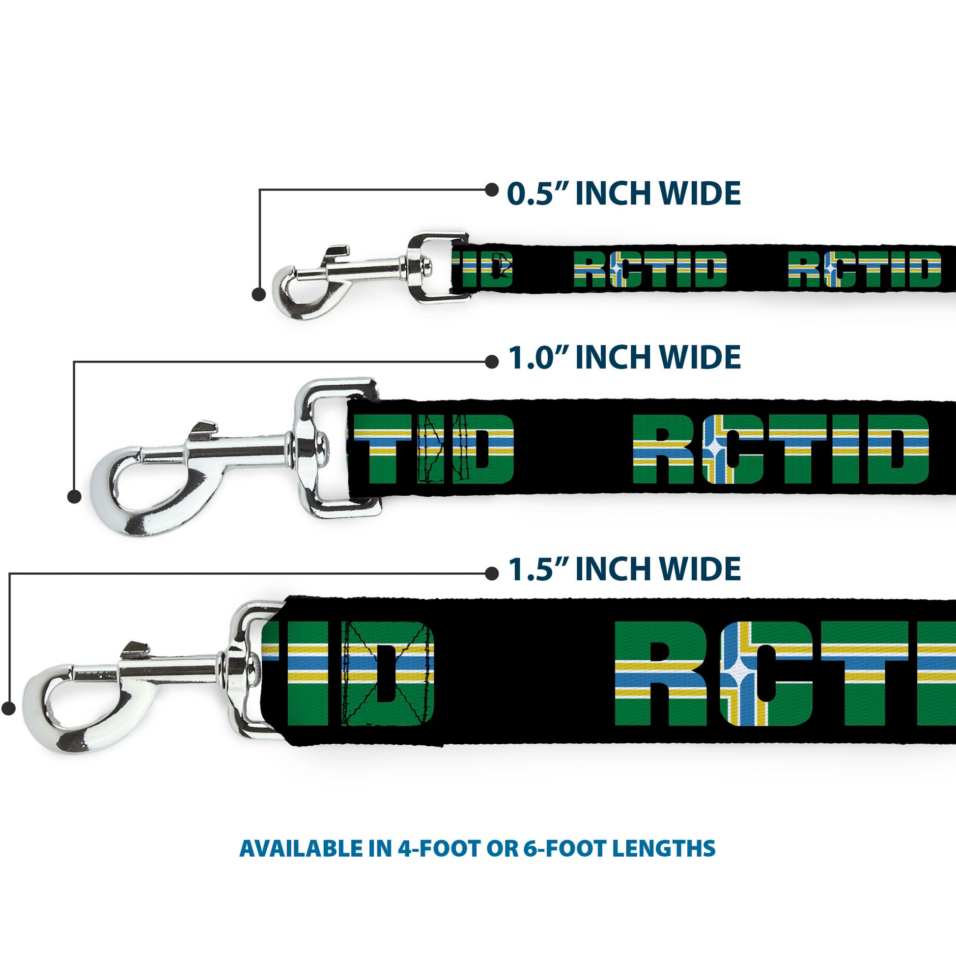 Dog Leash - RCTID Black/Portland Flag Dog Leashes Buckle-Down