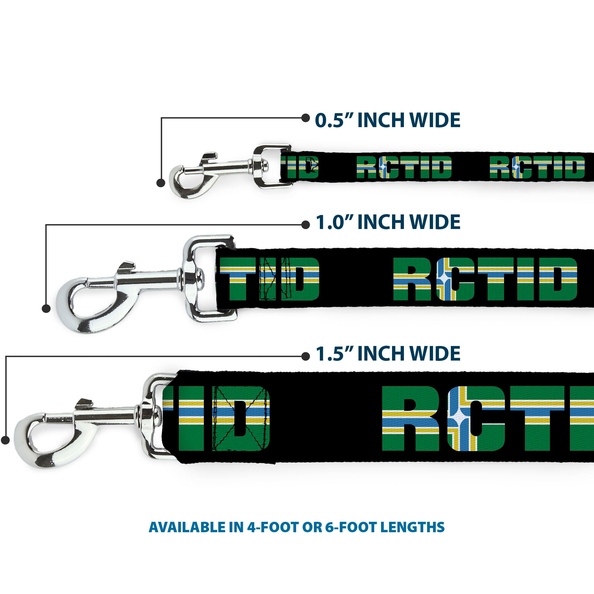 Dog Leash - RCTID Black/Portland Flag Dog Leashes Buckle-Down