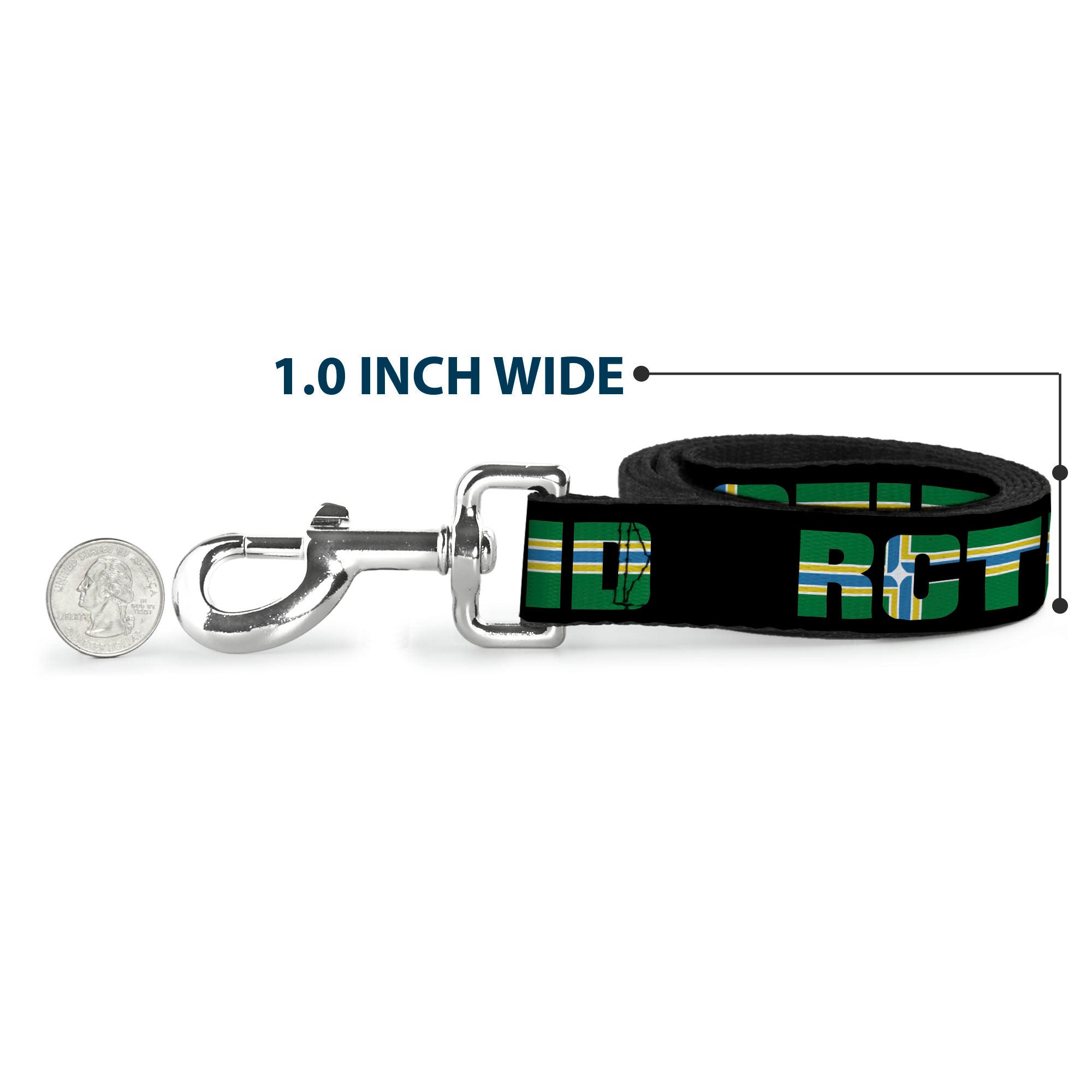 Dog Leash - RCTID Black/Portland Flag Dog Leashes Buckle-Down