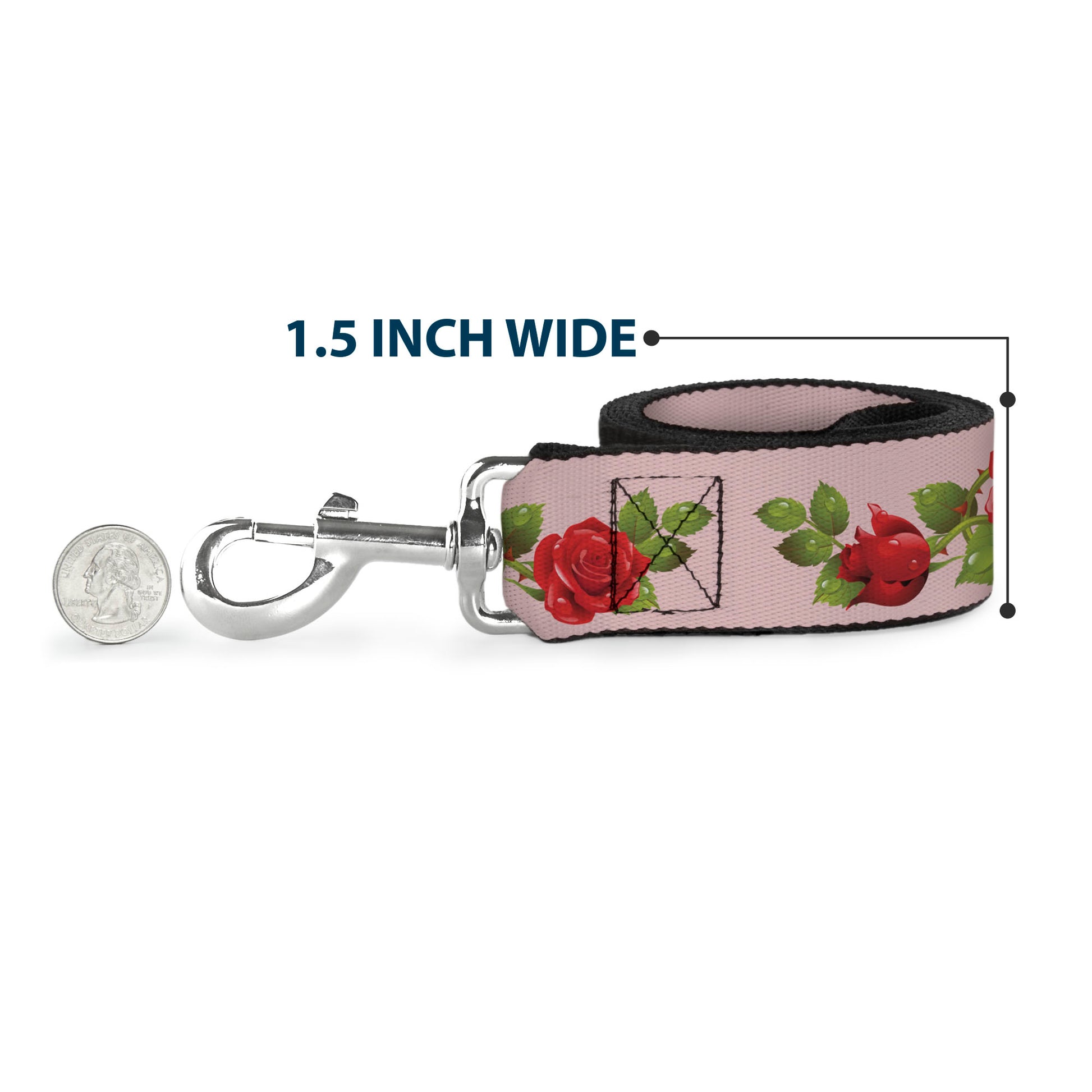Dog Leash - Rose Trio/Leaves Pink Dog Leashes Buckle-Down