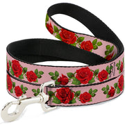 Dog Leash - Rose Trio/Leaves Pink Dog Leashes Buckle-Down