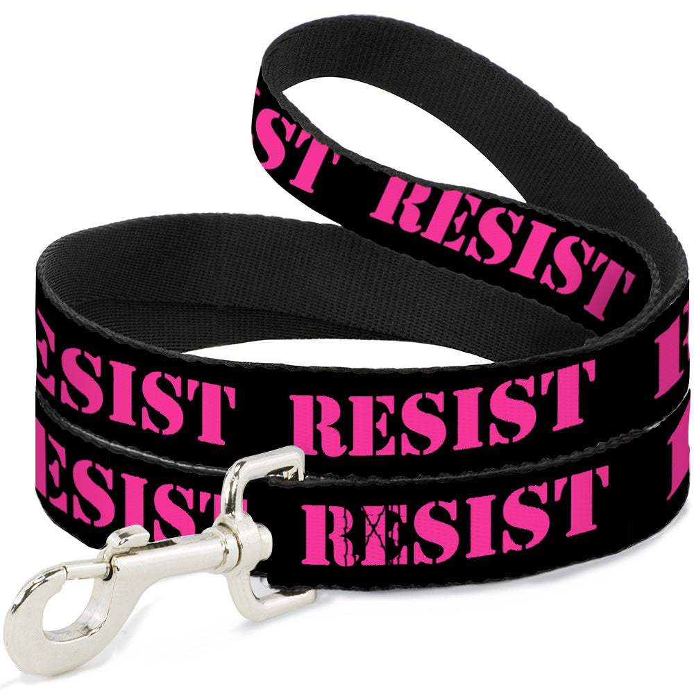 Dog Leash - RESIST Stencil Black/Pink Dog Leashes Buckle-Down