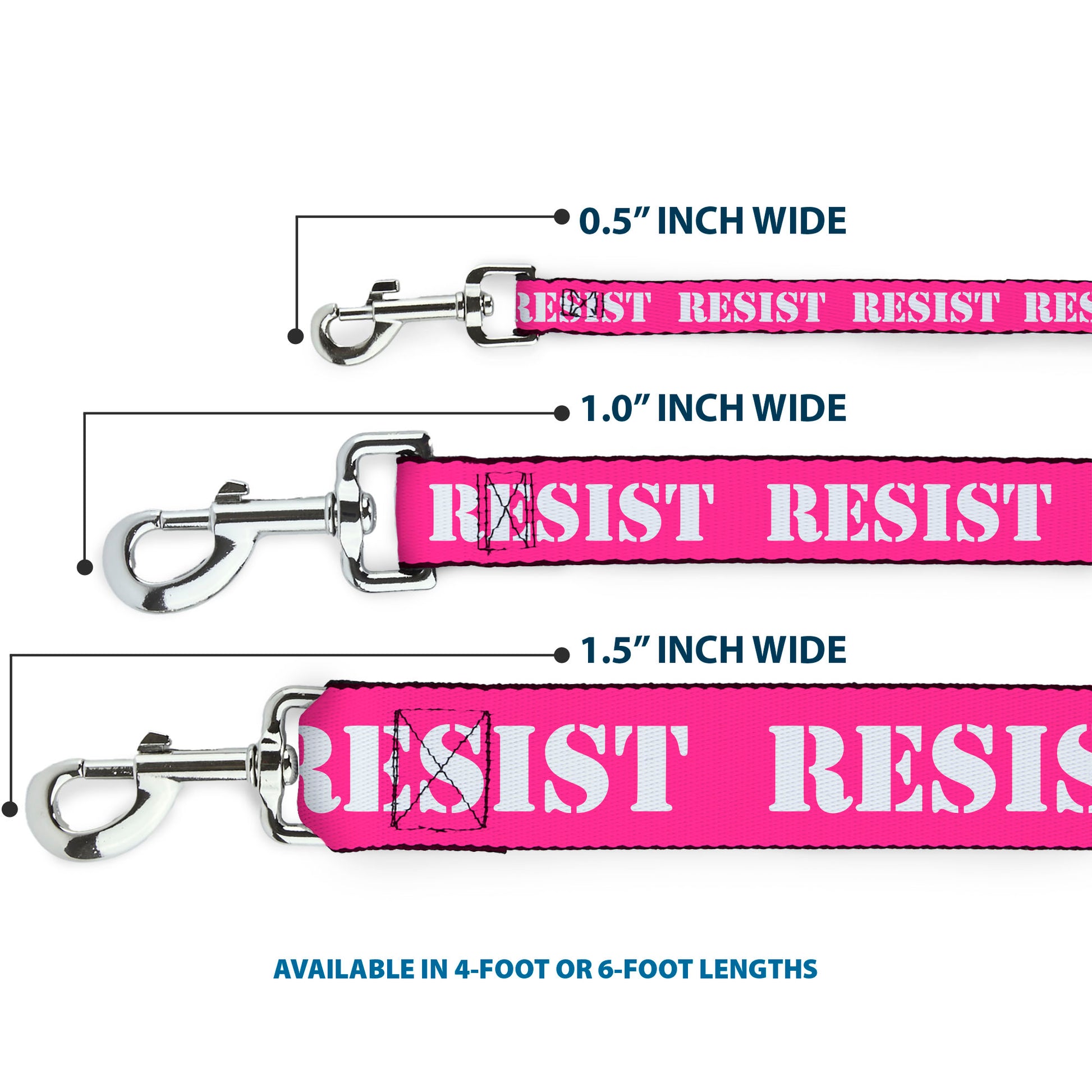 Dog Leash - RESIST Stencil Pink/White Dog Leashes Buckle-Down
