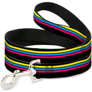 Dog Leash - Racing Stripes Black Yellow Blue Pink Dog Leashes Buckle-Down