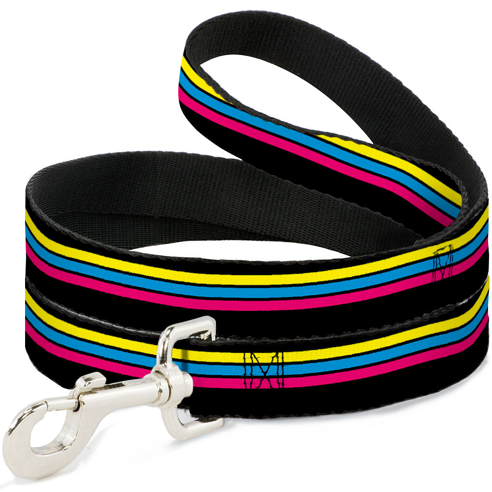 Dog Leash - Racing Stripes Black Yellow Blue Pink Dog Leashes Buckle-Down
