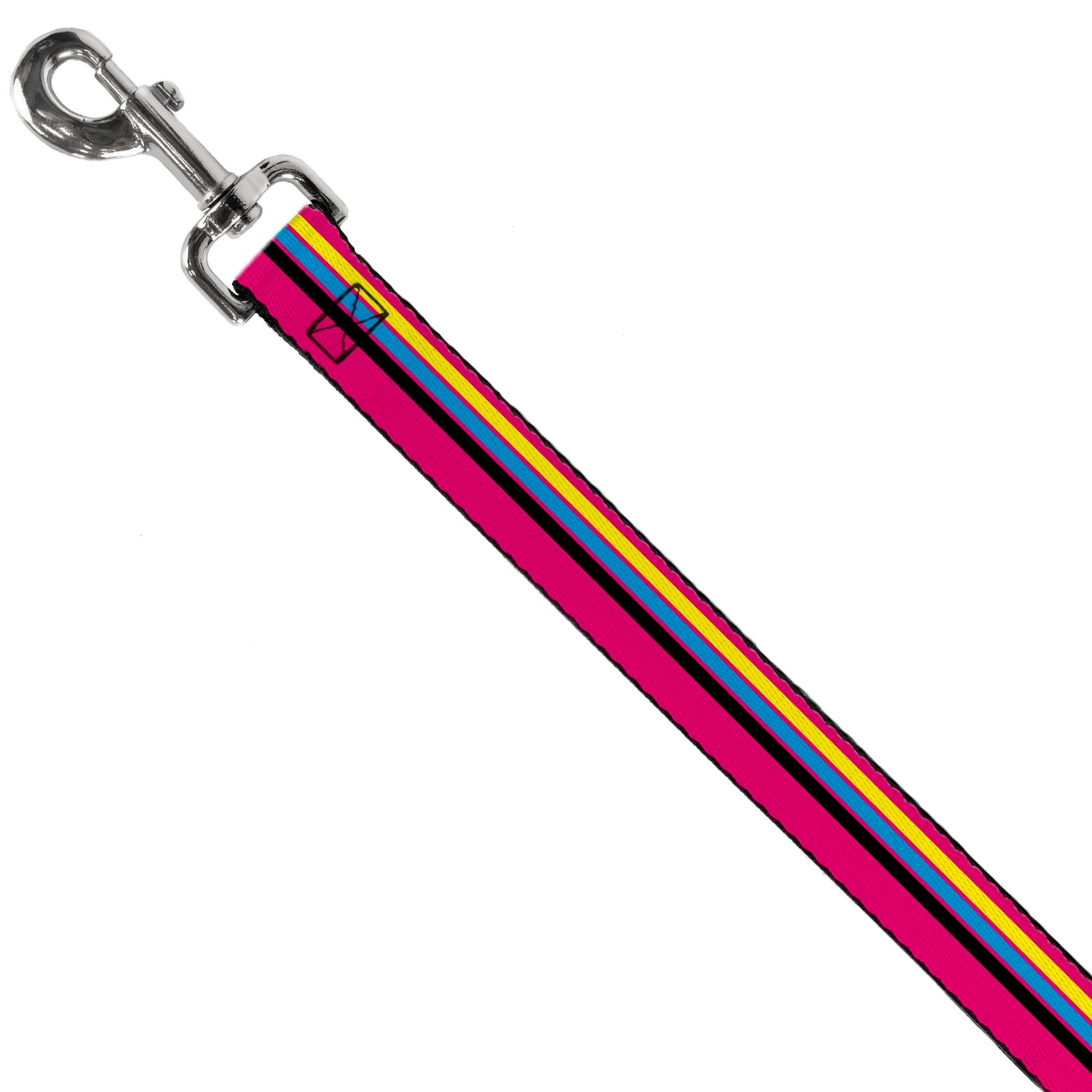 Dog Leash - Racing Stripes Pink/Yellow/Blue/Black Dog Leashes Buckle-Down