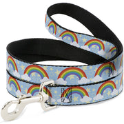 Dog Leash - Rainbows & Stars Light Blue/Yellow/Rainbow Dog Leashes Buckle-Down