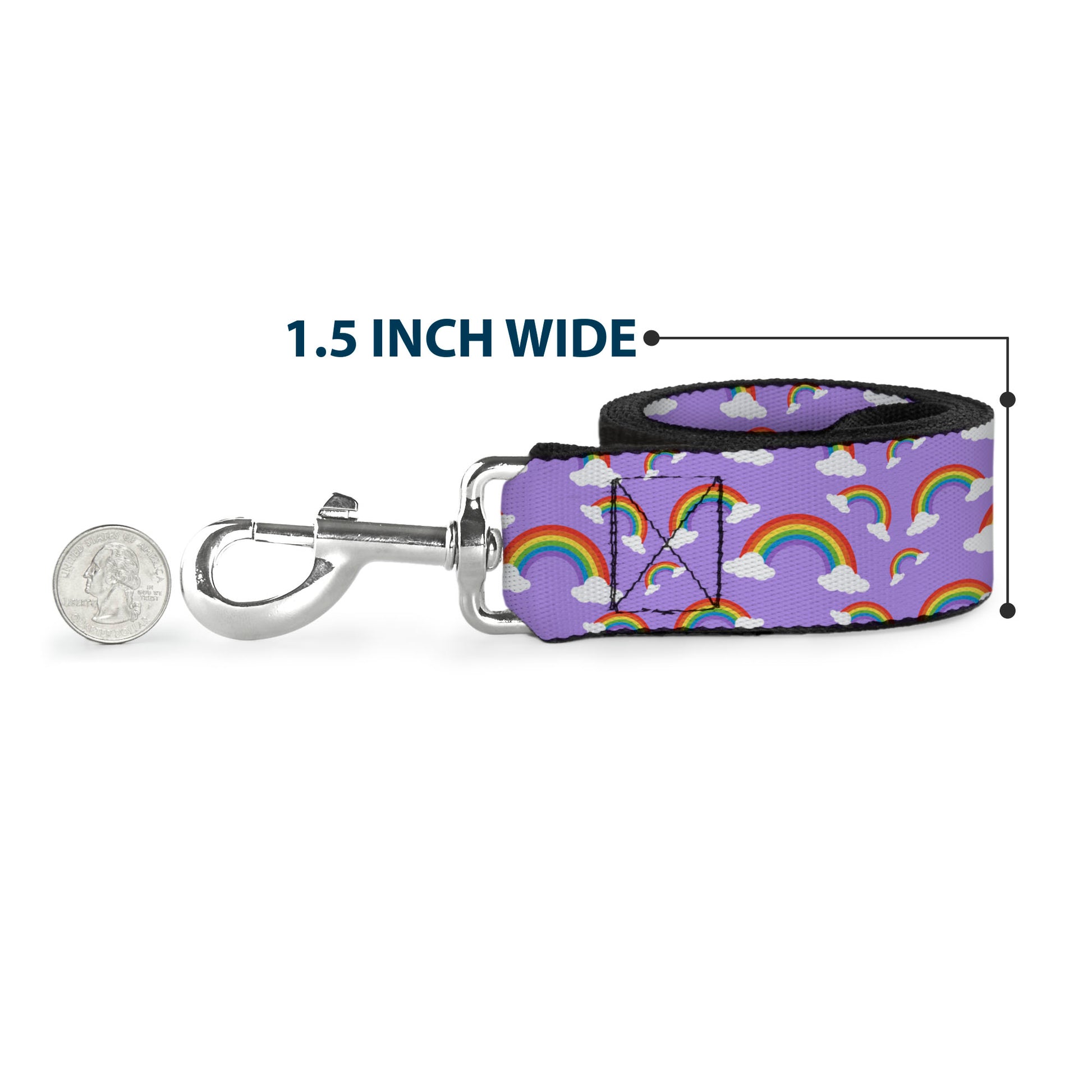 Dog Leash - Rainbows Scattered Lavender Dog Leashes Buckle-Down