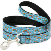 Dog Leash - Rainbows Scattered Blue Dog Leashes Buckle-Down