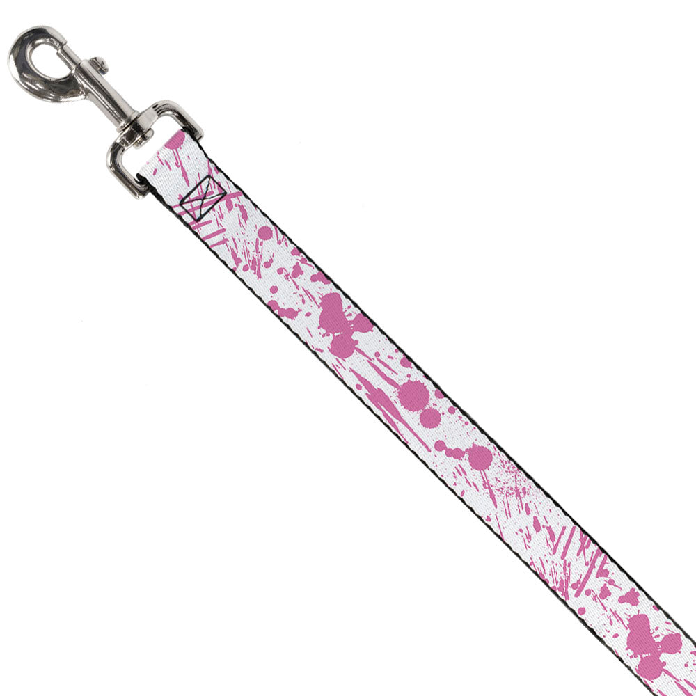 Dog Leash - Splatter White/Pink Dog Leashes Buckle-Down