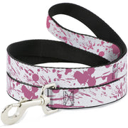 Dog Leash - Splatter White/Pink Dog Leashes Buckle-Down